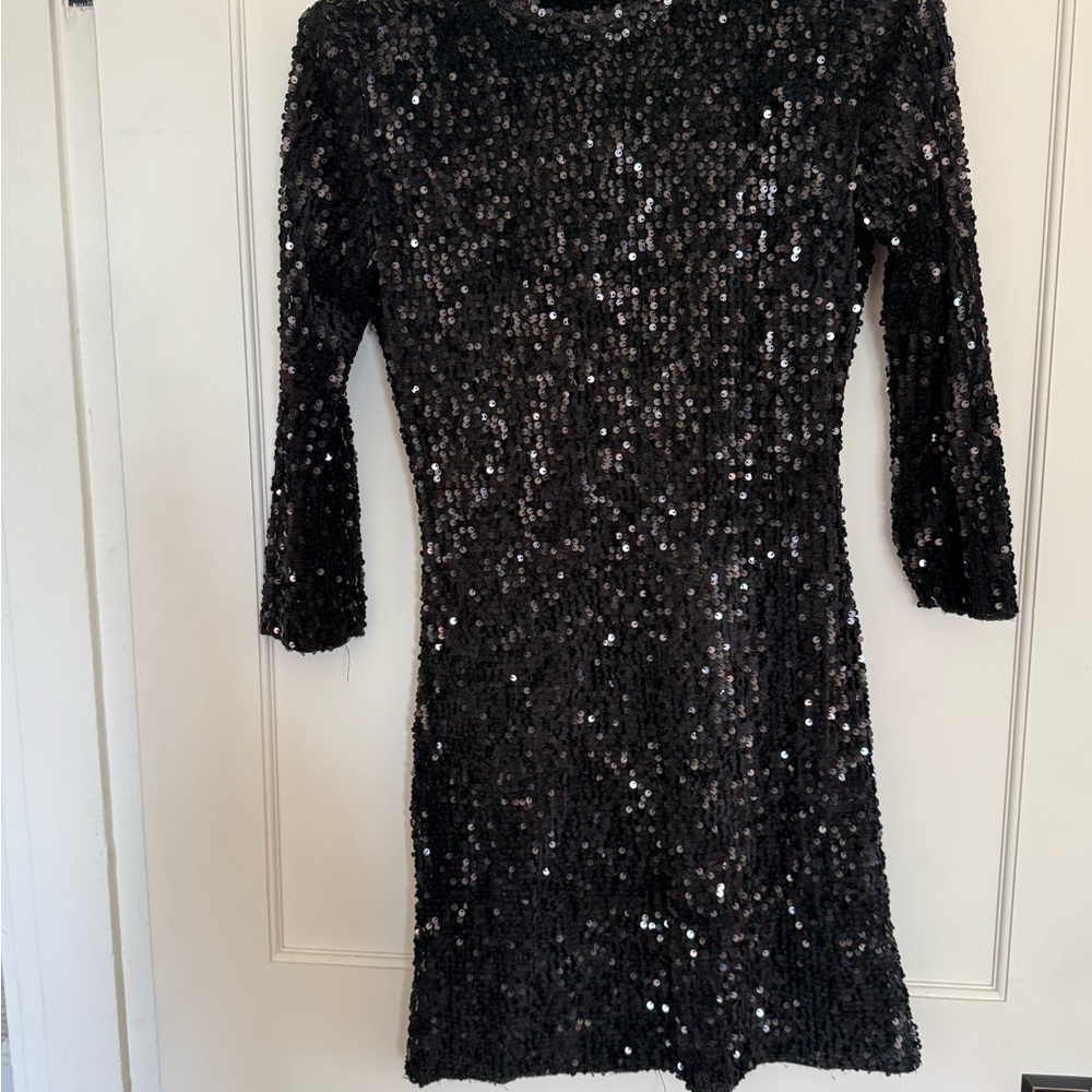 Black Sequin Women's Dress - Elegant Party Dress
